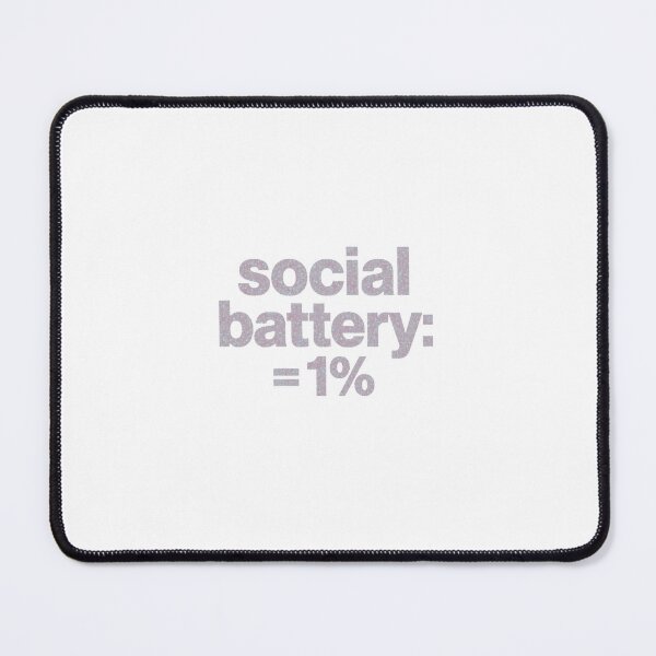 Item preview, Social Battery = 1% | Funny Introvert Glitter Typography Design  designed and sold by HellGirlArt.