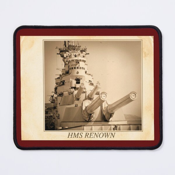 Item preview, HMS Renown Battlecruiser Gun Turrets Vintage Art designed and sold by The store under the battleship :).