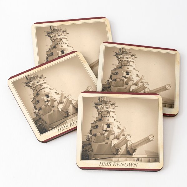 Item preview, HMS Renown Battlecruiser Gun Turrets Vintage Art designed and sold by The store under the battleship :).