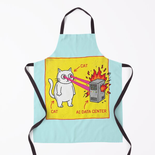 Item preview, Funny Cat Laser Destroying AI Data Center Retro Pixel Meme designed and sold by AdyKurniawan.