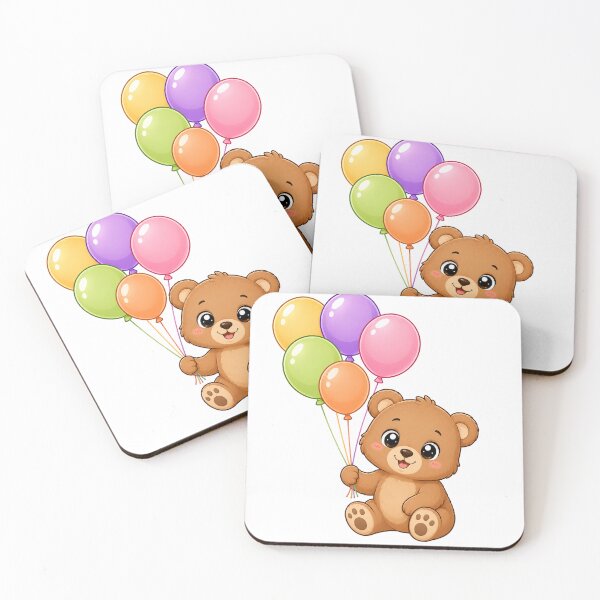Item preview, Cute Teddy Bear Holding Balloons Birthday Art designed and sold by Seculinator.