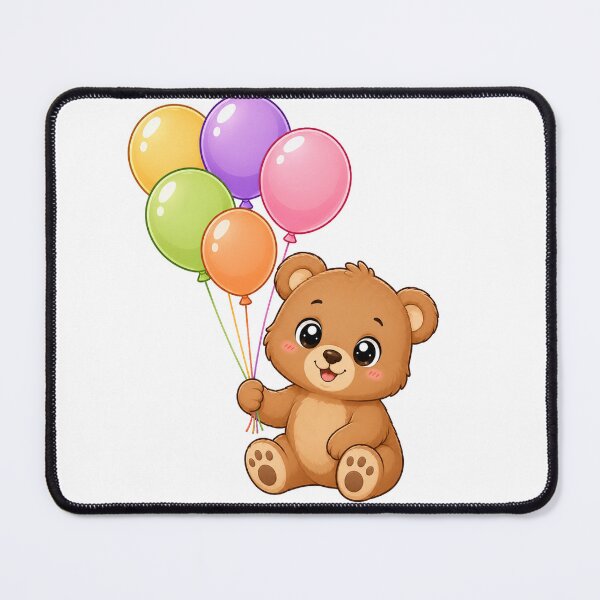 Item preview, Cute Teddy Bear Holding Balloons Birthday Art designed and sold by Seculinator.