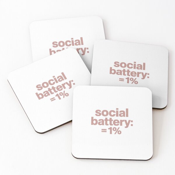 Item preview, Social Battery = 1% | Funny Introvert Glitter Typography Design  designed and sold by HellGirlArt.