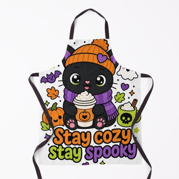 Item preview, Spooky Season Coffee Cat - Cute Spooky Season Halloween Sticker designed and sold by VisualArtsOasis.