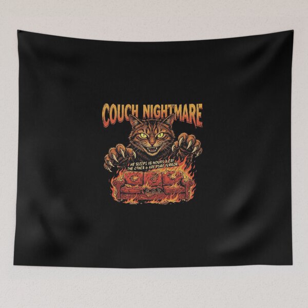Item preview, Couch Nightmare Funny Evil Cat Horror Vintage Graphic designed and sold by AdyKurniawan.