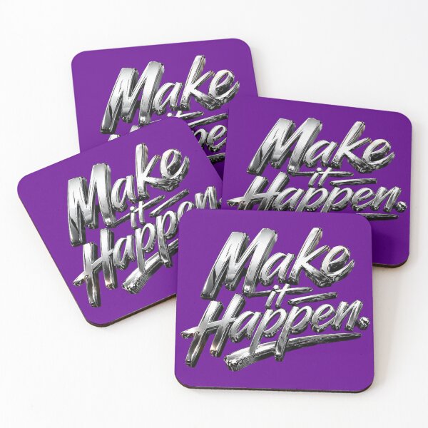 Item preview, Make It Happen - 3D Chrome Metallic Motivational Sticker designed and sold by Scro-Ciob-Shop.