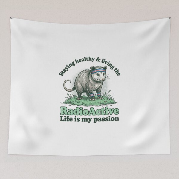 Item preview, Funny Opossum Workout Radioactive Life Retro Fitness designed and sold by AdyKurniawan.
