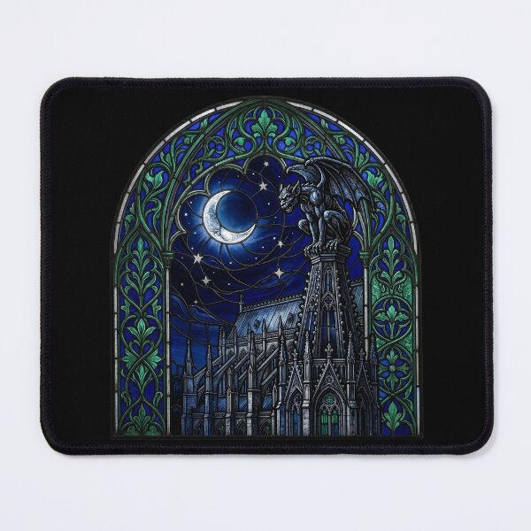 Item preview, Gothic Gargoyle on Cathedral Spire with Moon designed and sold by David Mateo ArtWorks.