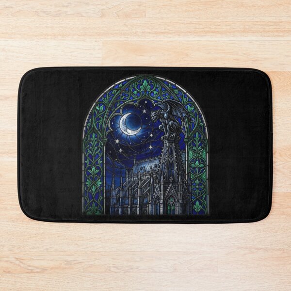 Item preview, Gothic Gargoyle on Cathedral Spire with Moon designed and sold by David Mateo ArtWorks.