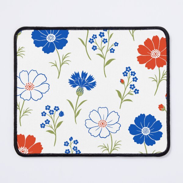 Item preview, Retro Flat Wildflowers Cosmos and Cornflowers Seamless Pattern Vector designed and sold by DiNata.