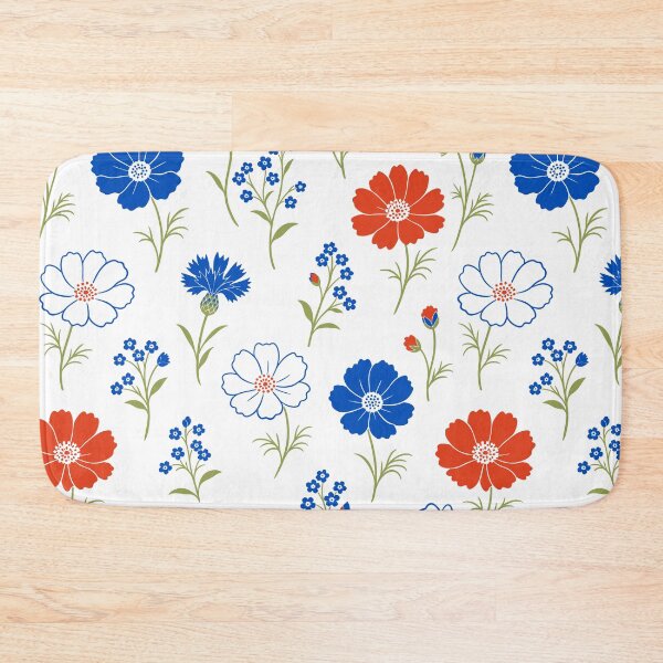 Item preview, Retro Flat Wildflowers Cosmos and Cornflowers Seamless Pattern Vector designed and sold by DiNata.