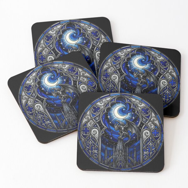 Item preview, Gothic Gargoyle on Cathedral Spire with Moon designed and sold by David Mateo ArtWorks.