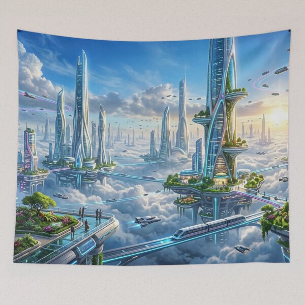 Item preview, Floating future above the clouds designed and sold by Sigtrix.