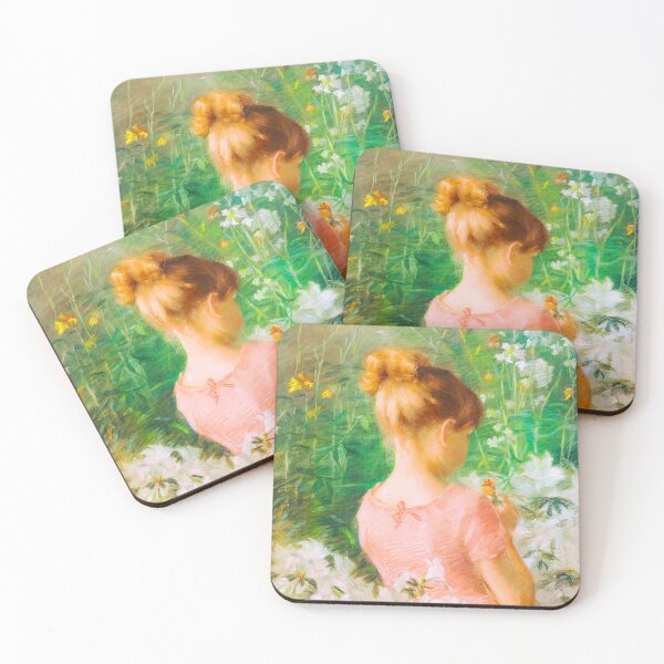 Item preview, Girl Among Flowers by Maria Wiik (1887) // Public Domain designed and sold by Vernissage-dart.