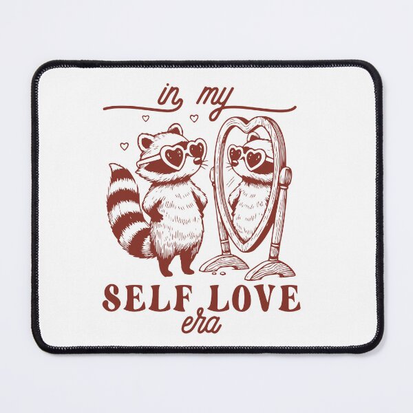 Item preview, In My Self Love Era Cute Raccoon Heart Glasses designed and sold by BrownHorse90s.