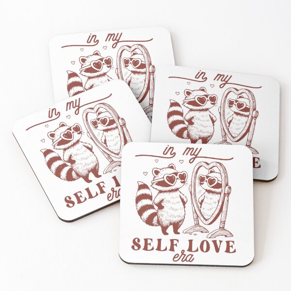 Item preview, In My Self Love Era Cute Raccoon Heart Glasses designed and sold by BrownHorse90s.