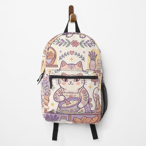 Item preview, Lavender Bakery Cats | Cute Cottagecore Baking Pattern designed and sold by Iampoji.