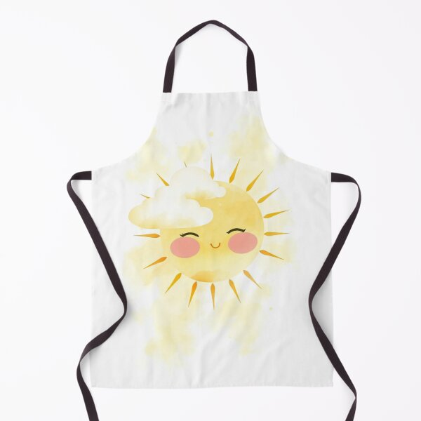 Item preview, Happy Watercolor Sun and Clouds Nursery Print designed and sold by Vida e Arte.