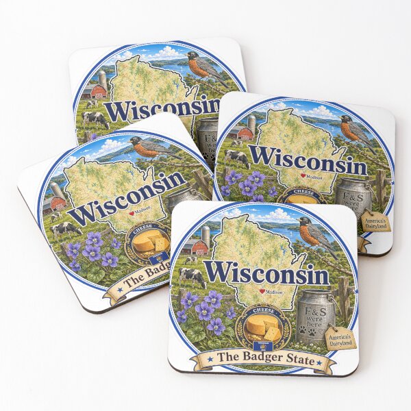Item preview, Wisconsin - Collect America with Freckle and Spencer designed and sold by CollectrsCornr.