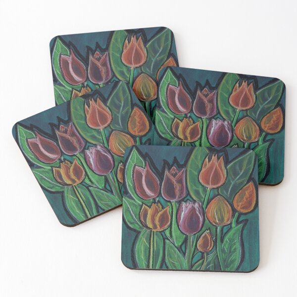 Item preview, Tulips vibrant floral art. designed and sold by DebTheZeb.