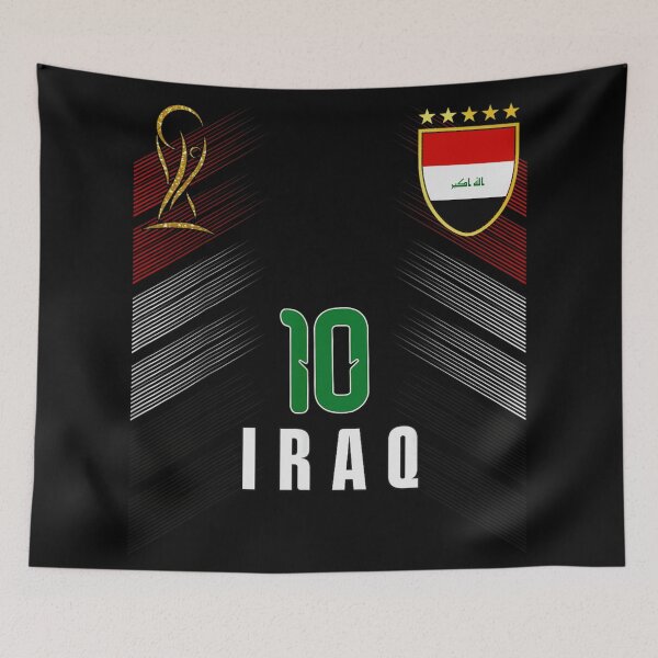 Item preview, Iraq Football Jersey Number Ten National Team Soccer Shield World Cup Fan Art designed and sold by Phil Ben.