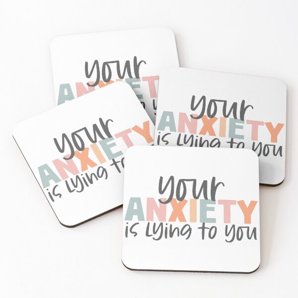 Item preview, Your Anxiety Is Lying To You Pastel Mental Health Quote designed and sold by BrownHorse90s.