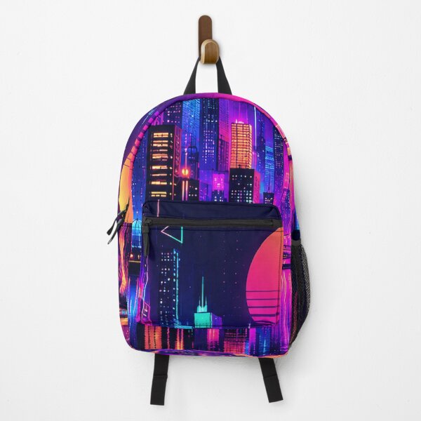 Item preview, Electric Sunset City | Neon Cyberpunk Art Print designed and sold by rigelcreation.