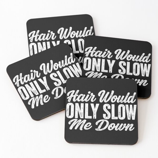Item preview, Distressed Vintage Style Hair Would Only Slow Me Down Funny Shaved Head Quote designed and sold by Phil Ben.