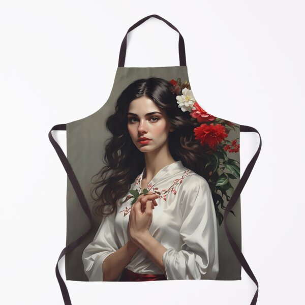 Item preview, Woman with flowers wall art print designed and sold by MK26Designs.