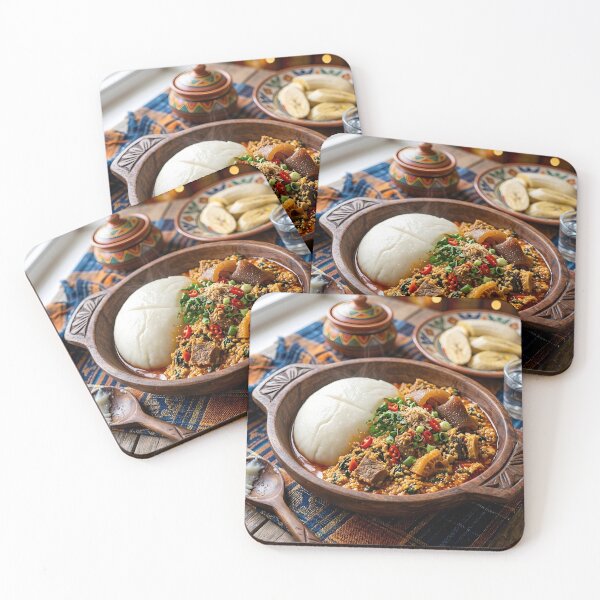 Item preview, Traditional Nigerian Pounded Yam and EgusiTraditional Nigerian Pounded Yam and Egusi designed and sold by SavannaCanvas.