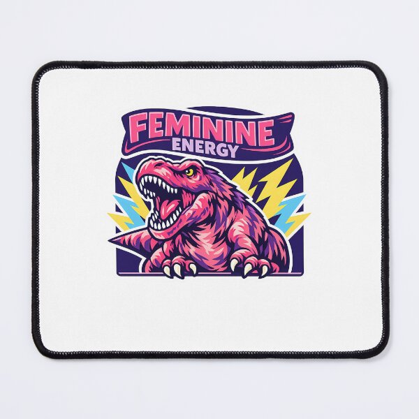 Item preview, Wavy Banner Pink T-Rex Feminine Energy Sticker designed and sold by MIROUZ2000.
