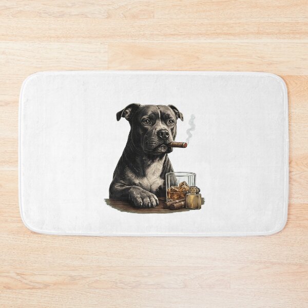Item preview, funny pitbull meme smoking cigar whisky dog dad lovers designed and sold by ber-flora.