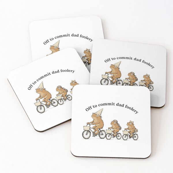 Item preview, Funny Off to Commit Dad Foolery Frogs Riding Bicycle Theme designed and sold by ber-flora.