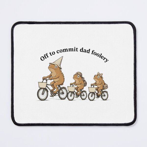 Item preview, Funny Off to Commit Dad Foolery Frogs Riding Bicycle Theme designed and sold by ber-flora.