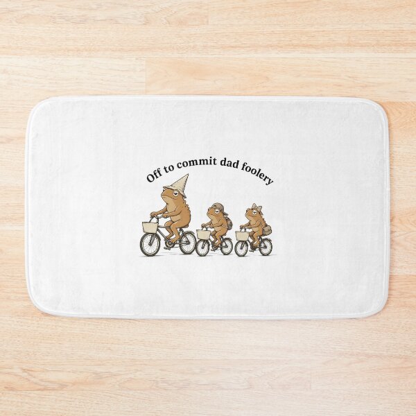 Item preview, Funny Off to Commit Dad Foolery Frogs Riding Bicycle Theme designed and sold by ber-flora.