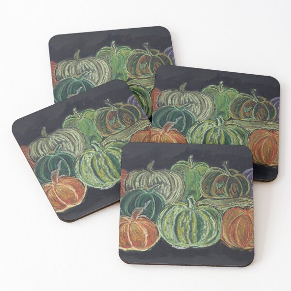 Item preview, Vibrant pumpkins & gourds chalk pastel art designed and sold by DebTheZeb.