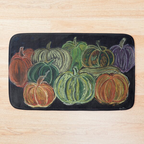 Item preview, Vibrant pumpkins & gourds chalk pastel art designed and sold by DebTheZeb.