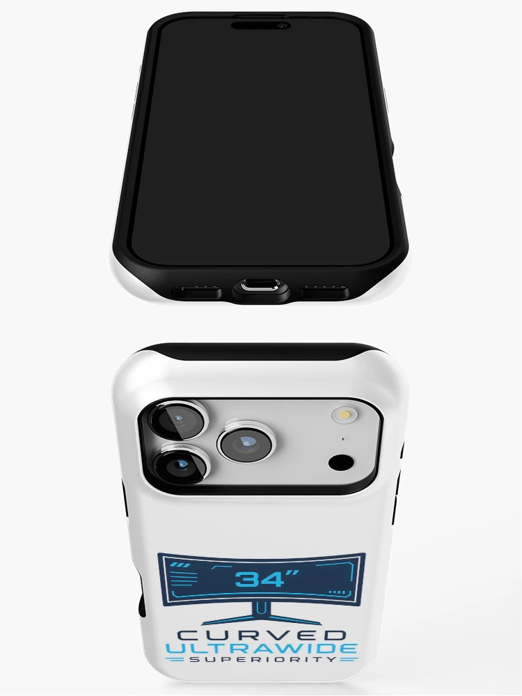 Thumbnail 3 of 4, iPhone Case, 34-Inch Curved Vision - Sim Racing Humor designed and sold by GarageGraphics.