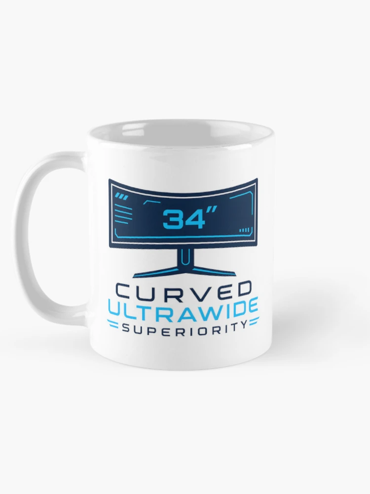 Thumbnail 5 of 6, Coffee Mug, 34-Inch Curved Vision - Sim Racing Humor designed and sold by GarageGraphics.
