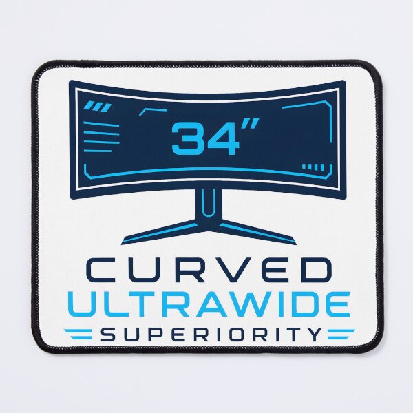 Item preview, 34-Inch Curved Vision - Sim Racing Humor designed and sold by GarageGraphics.