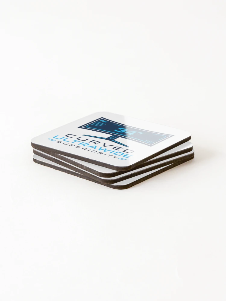 Thumbnail 4 of 5, Coasters (Set of 4), 34-Inch Curved Vision - Sim Racing Humor designed and sold by GarageGraphics.