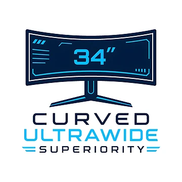 Artwork thumbnail, 34-Inch Curved Vision - Sim Racing Humor by GarageGraphics