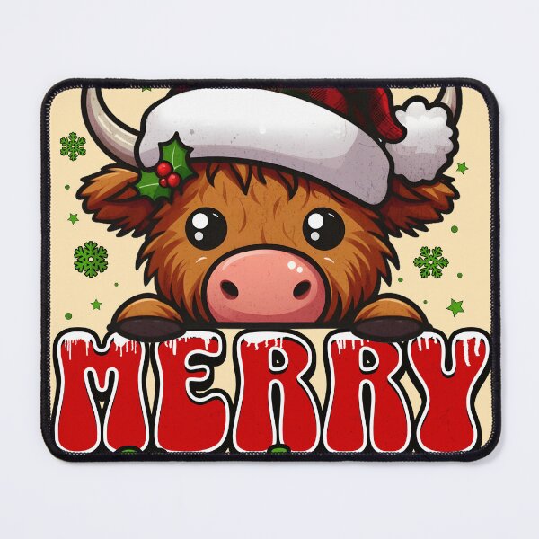 Item preview, Merry Christmas Highland Cow Cute Highland Cow Christmas Kawaii designed and sold by BoosterShop.
