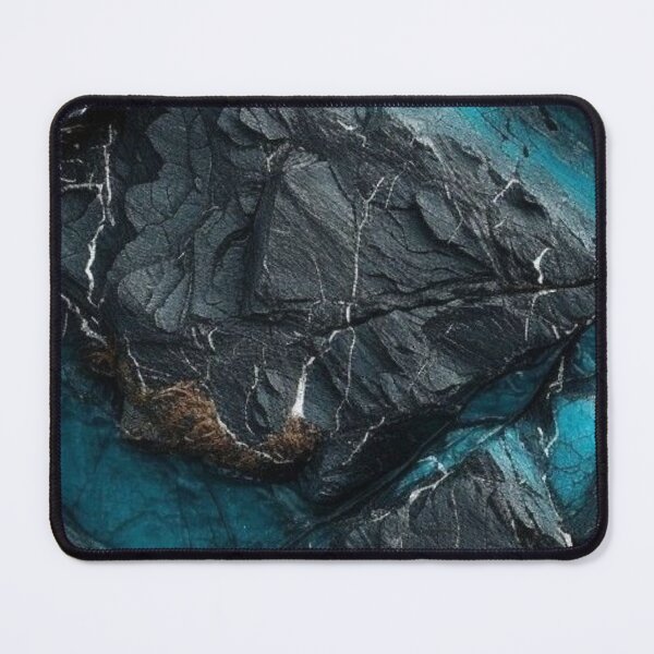 Item preview, Dark Rock Texture with Neon Teal Crystal Veins Abstract Stone designed and sold by LYAN-STORE.