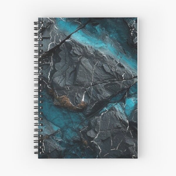 Item preview, Dark Rock Texture with Neon Teal Crystal Veins Abstract Stone designed and sold by LYAN-STORE.