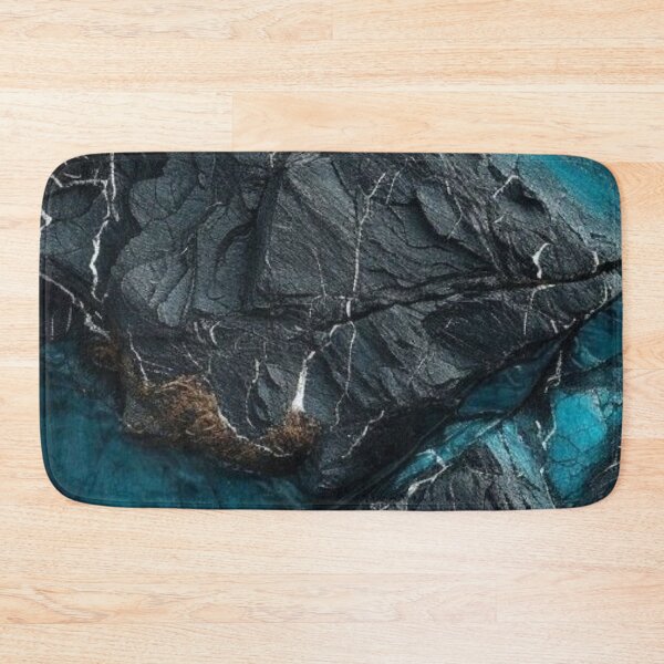 Item preview, Dark Rock Texture with Neon Teal Crystal Veins Abstract Stone designed and sold by LYAN-STORE.