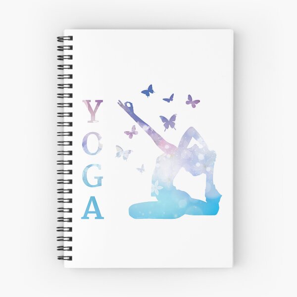 Item preview, Serene Yoga Tree Pose – Blue Watercolor Gradient with Butterflies designed and sold by RaresS.