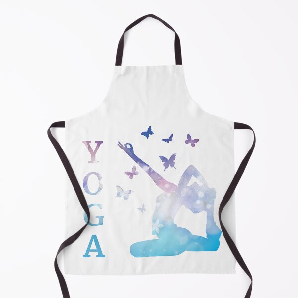 Item preview, Serene Yoga Tree Pose – Blue Watercolor Gradient with Butterflies designed and sold by RaresS.