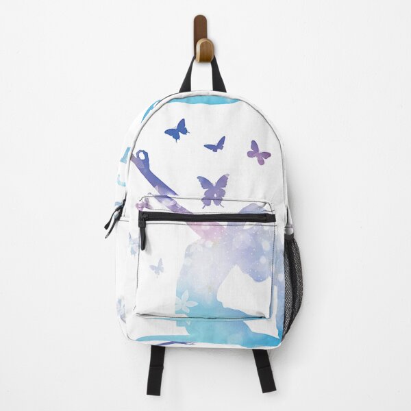 Item preview, Serene Yoga Tree Pose – Blue Watercolor Gradient with Butterflies designed and sold by RaresS.