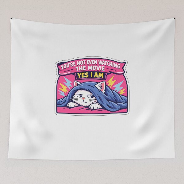 Item preview, Side Eye White Cat Watching Movie Meme Sticker designed and sold by MIROUZ2000.